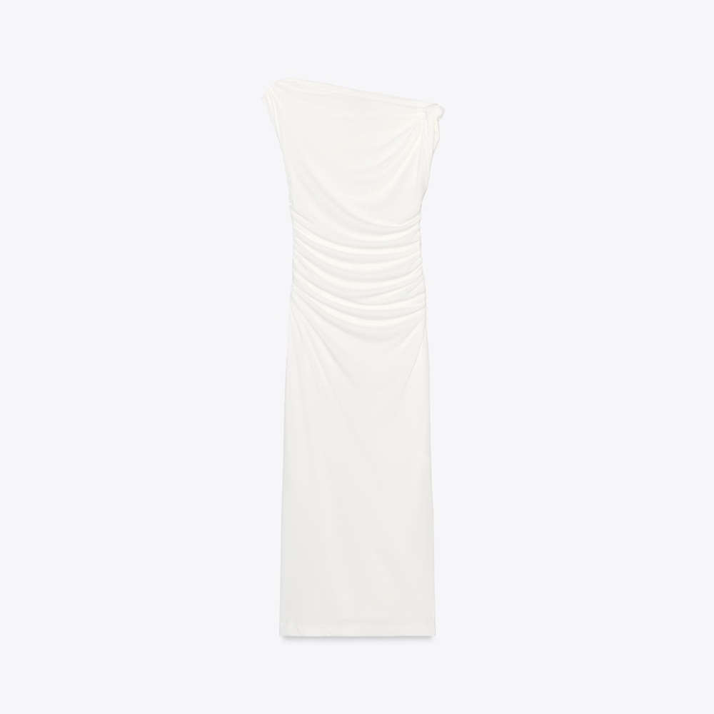 Zara One-Shoulder White Dress